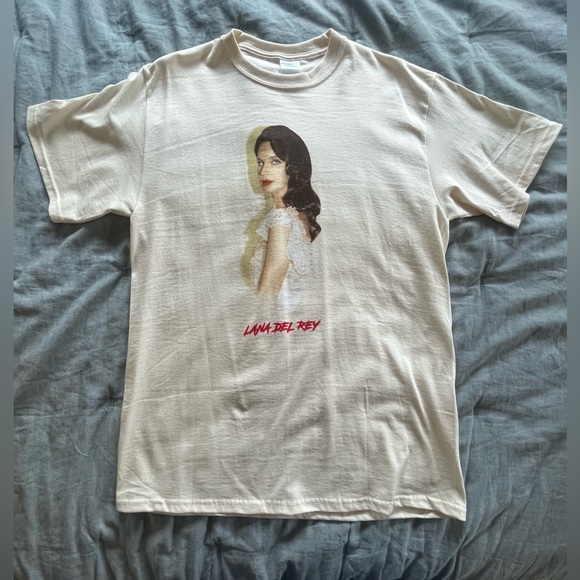 Lana Del Rey Indio Portrait Tee Cream Size Medium 100% Cotton Cream Official - Picture 1 of 8